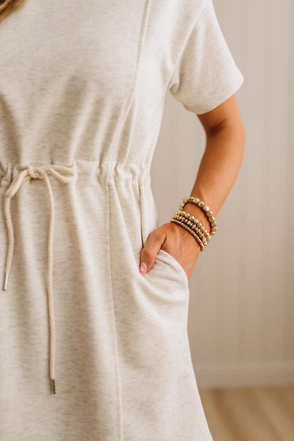 French Terry Seam Accent Shift Dress