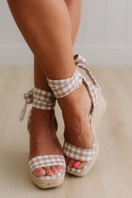 Gigi Gingham Wrap Wedges