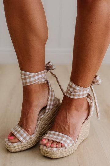Gigi Gingham Wrap Wedges