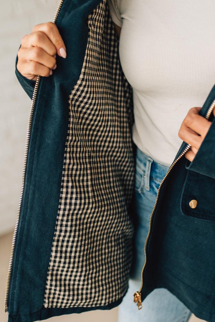Gingham Lined Chore Jacket