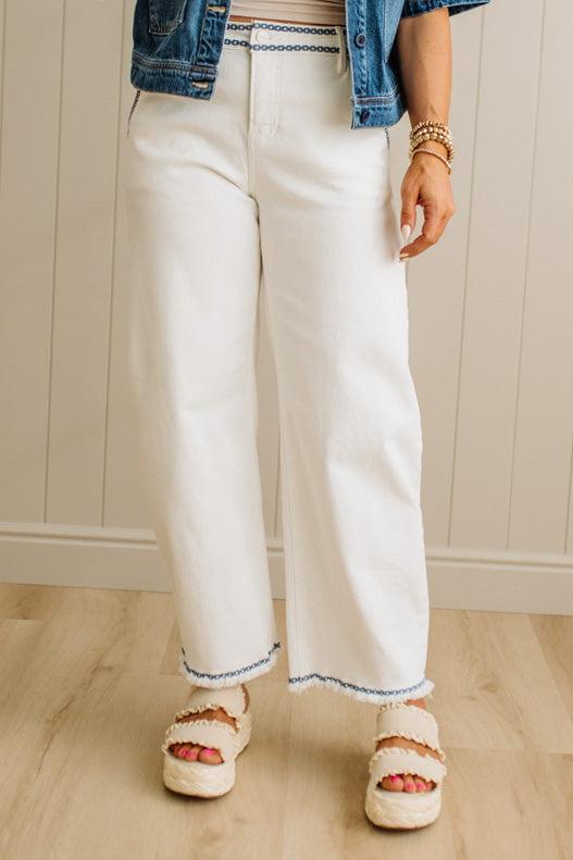 Greta Embroidered Barrel Jeans - RISEN