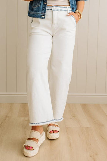 Greta Embroidered Barrel Jeans - RISEN