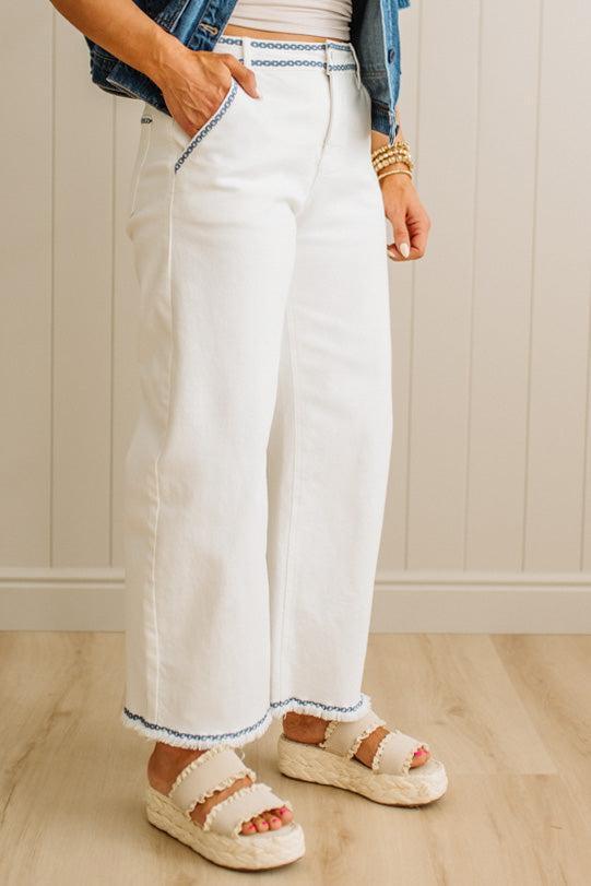 Greta Embroidered Barrel Jeans - RISEN