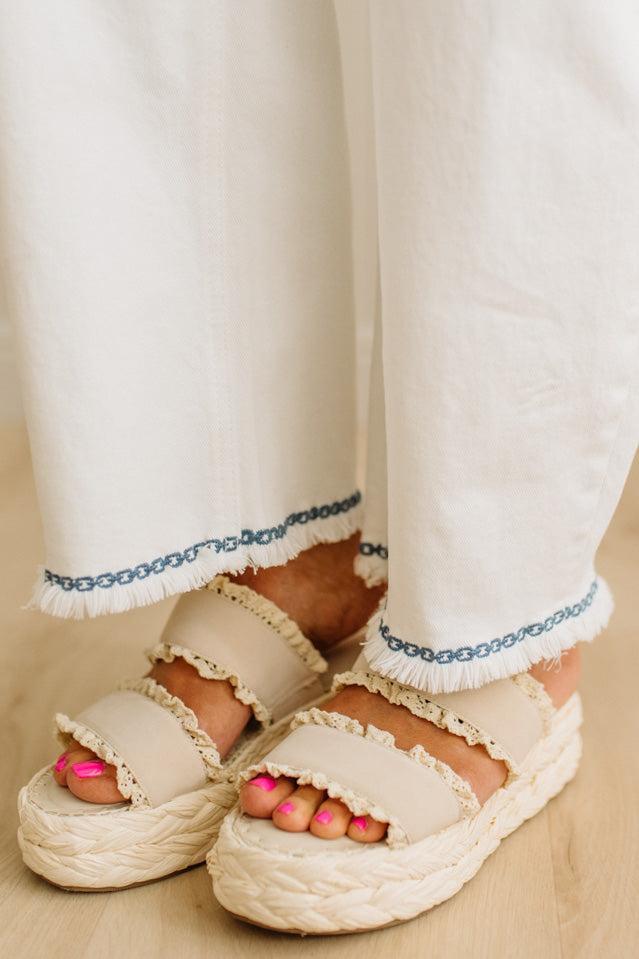 Greta Embroidered Barrel Jeans - RISEN