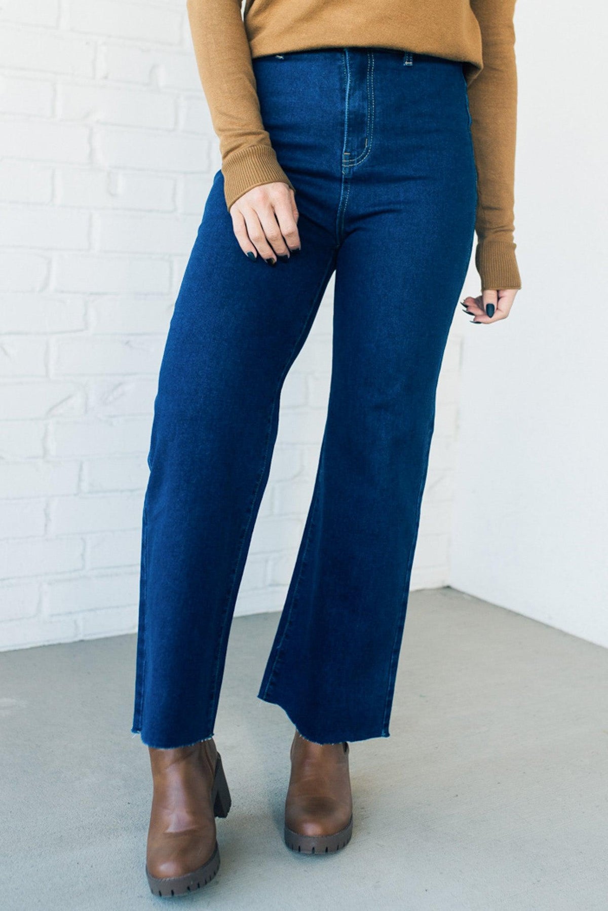Greta High Rise Wide Leg Pants | Denim - ANNIEWEAR