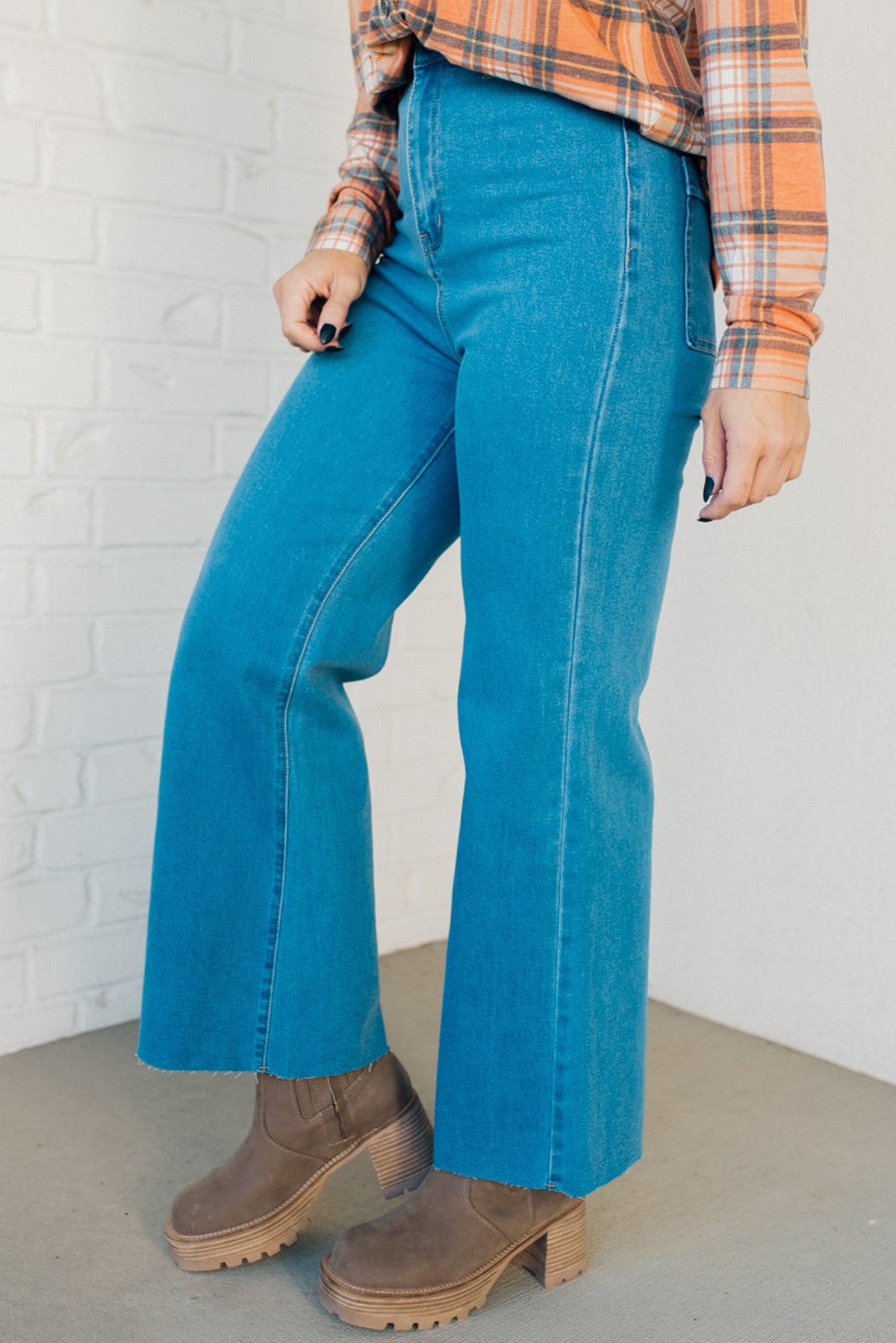 Greta High Rise Wide Leg Pants | Denim - ANNIEWEAR