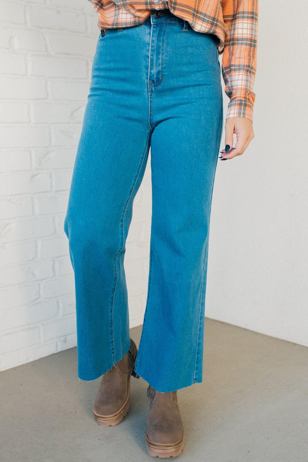 Greta High Rise Wide Leg Pants | Denim - ANNIEWEAR
