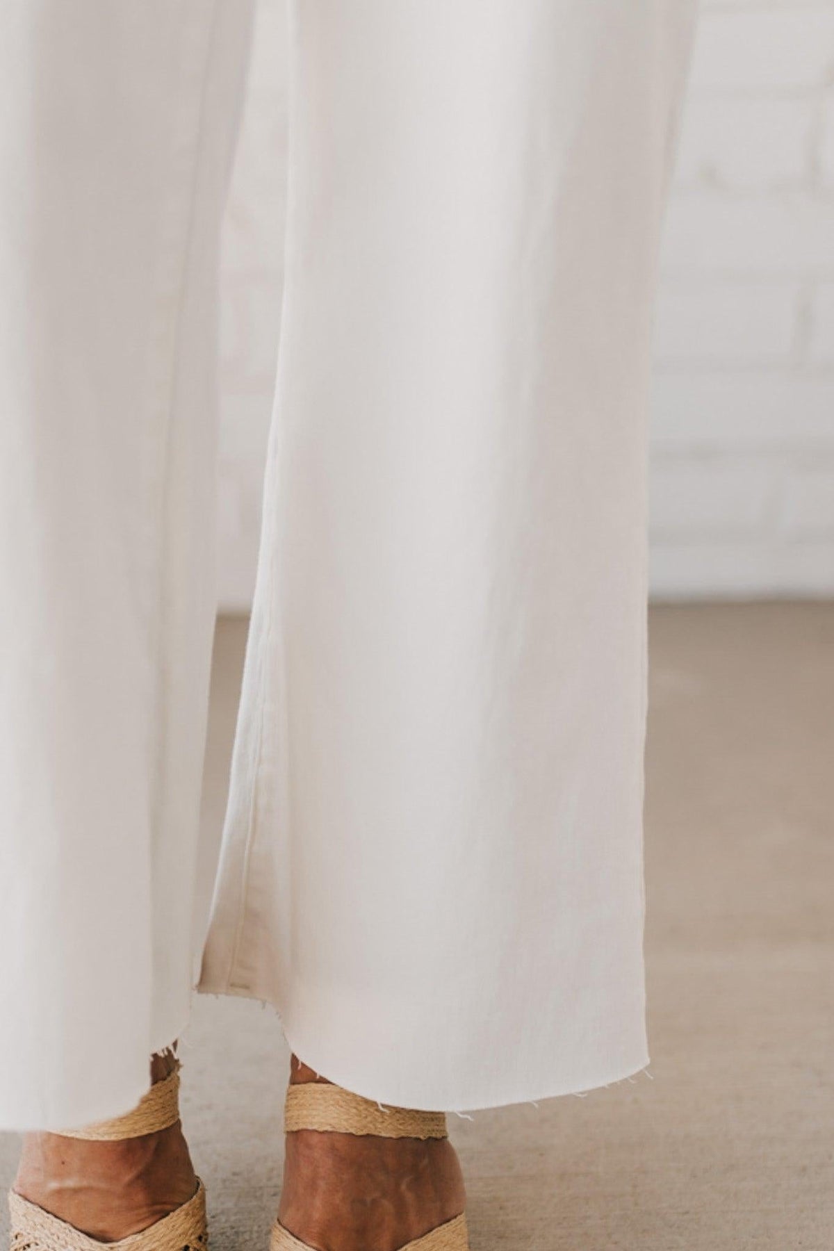 Greta High Rise Wide Leg Pants | White - ANNIEWEAR
