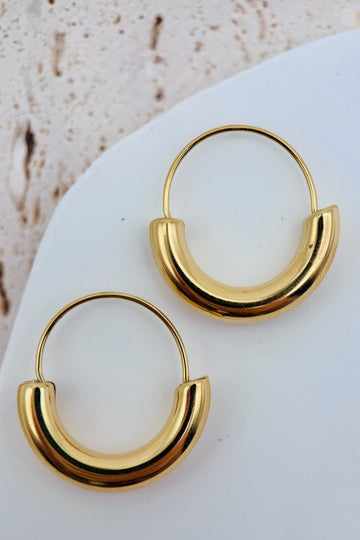 Half Circle Huggie Hoops