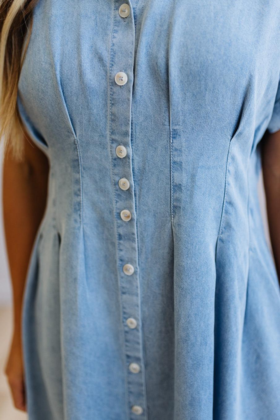 Heather Pleated Waist Mini Dress