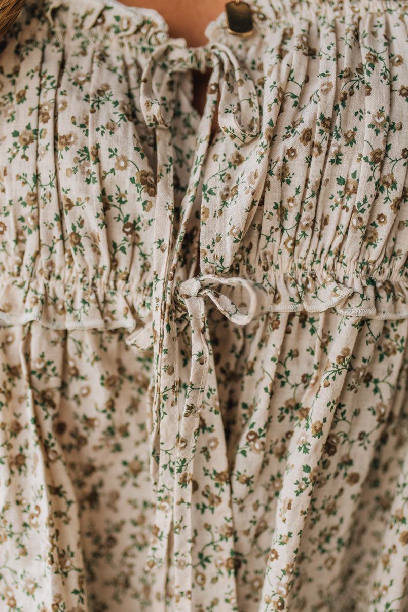 High Low Floral Tie Front Peplum