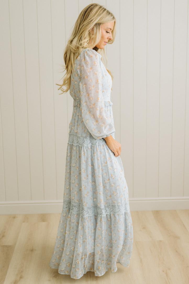 Irina Floral Lace Paneled Maxi