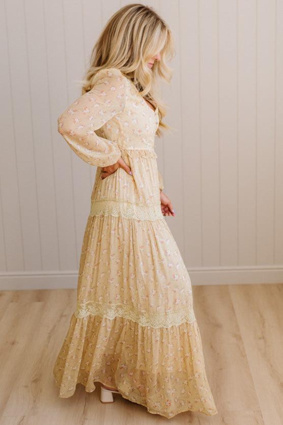 Irina Floral Lace Paneled Maxi