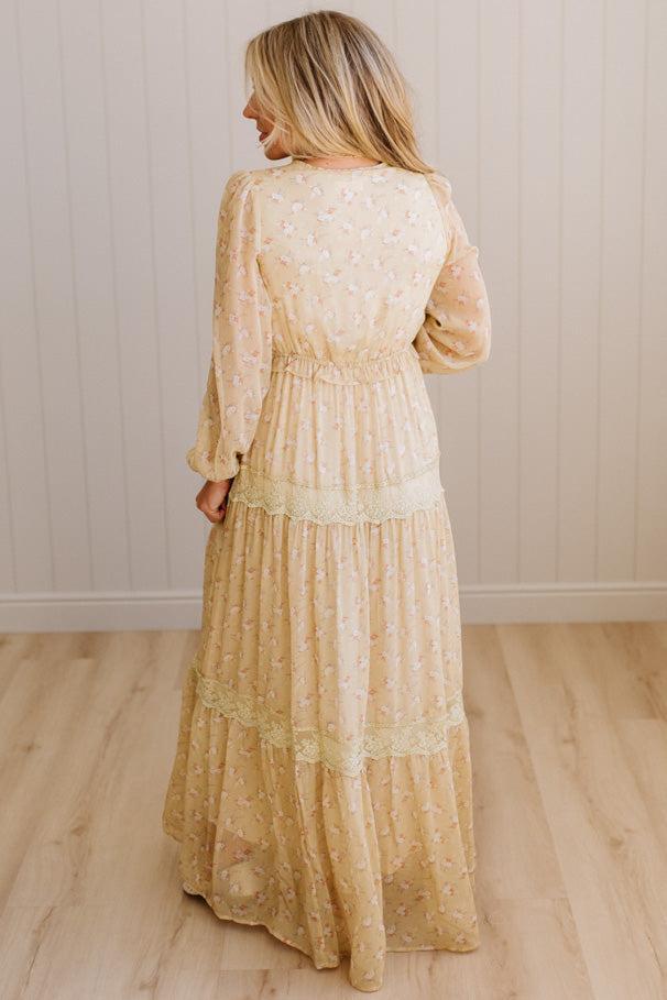 Irina Floral Lace Paneled Maxi