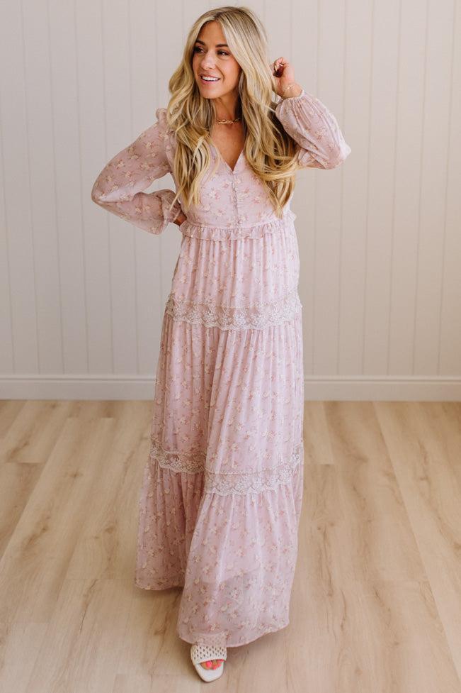 Irina Floral Lace Paneled Maxi