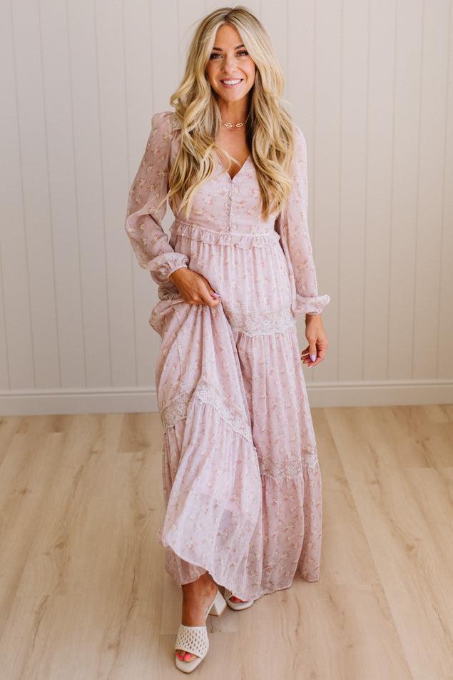 Irina Floral Lace Paneled Maxi