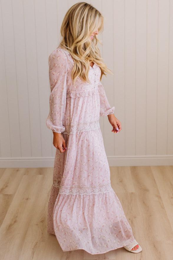 Irina Floral Lace Paneled Maxi