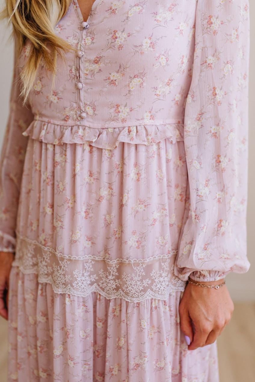 Irina Floral Lace Paneled Maxi