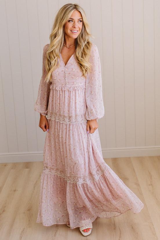 Irina Floral Lace Paneled Maxi