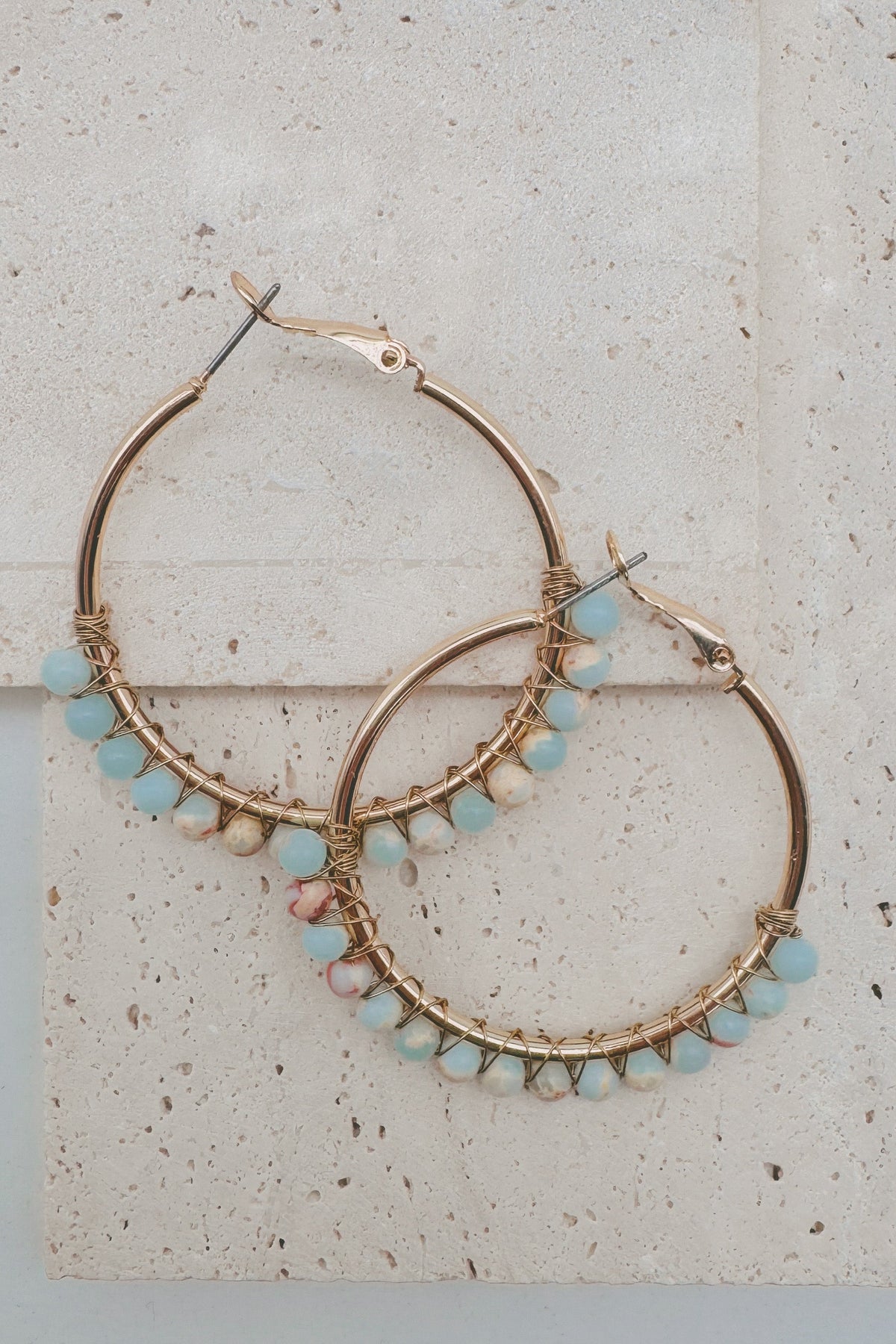Jasper Stone Bead Earrings