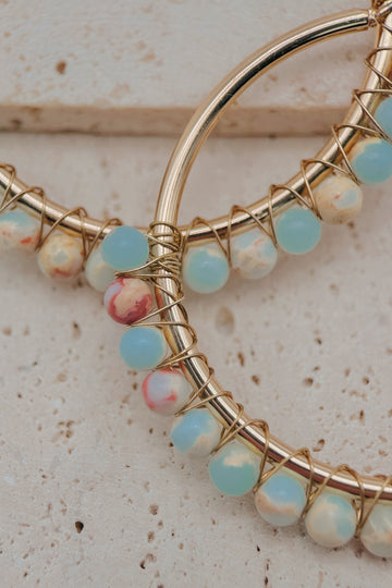 Jasper Stone Bead Earrings