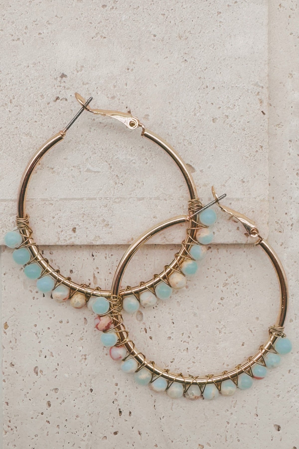 Jasper Stone Bead Earrings
