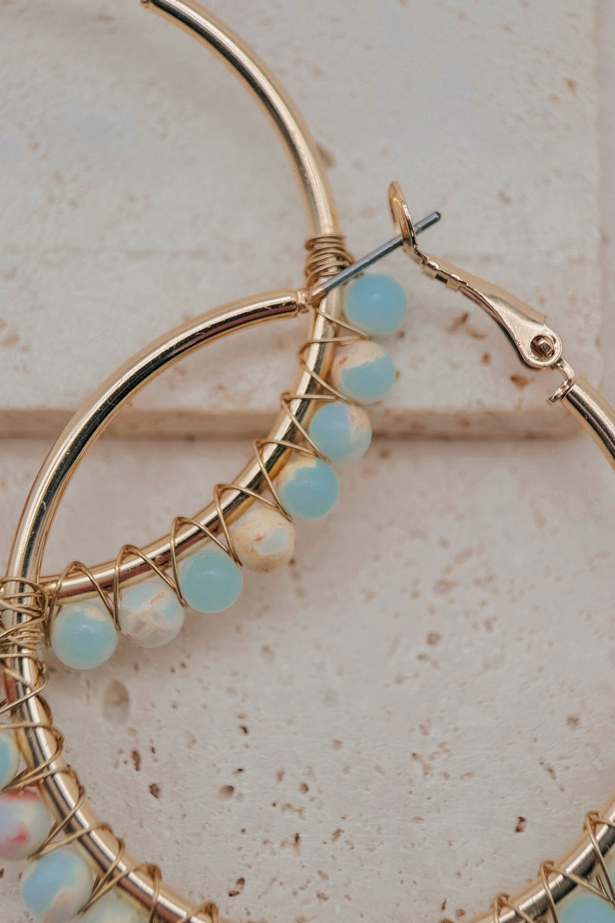 Jasper Stone Bead Earrings
