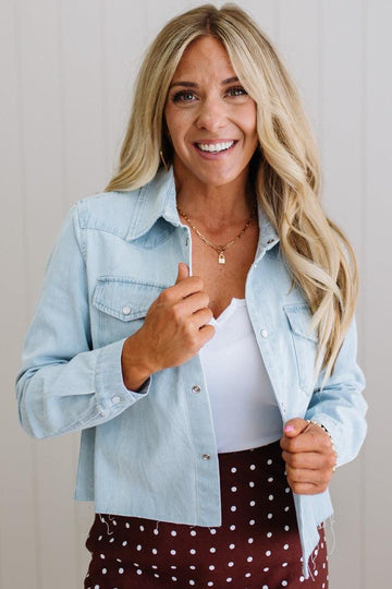 Jen Denim Cropped Shacket