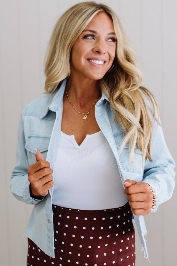 Jen Denim Cropped Shacket