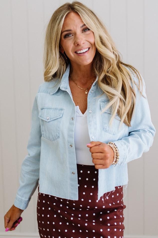 Jen Denim Cropped Shacket