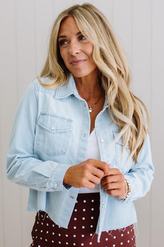 Jen Denim Cropped Shacket