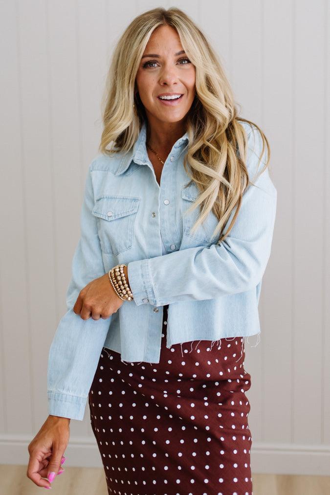 Jen Denim Cropped Shacket