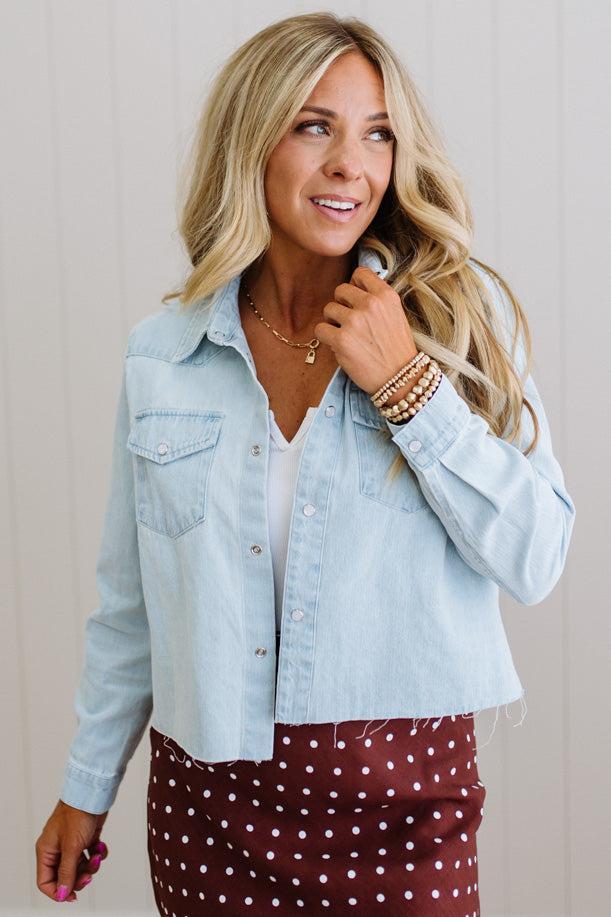 Jen Denim Cropped Shacket