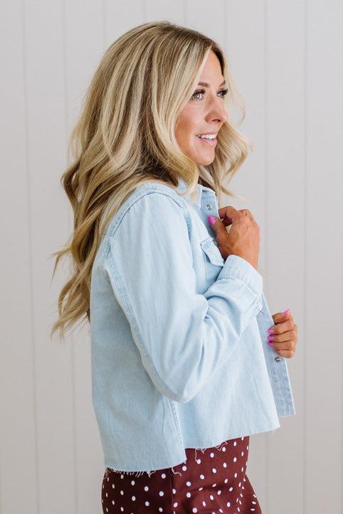 Jen Denim Cropped Shacket