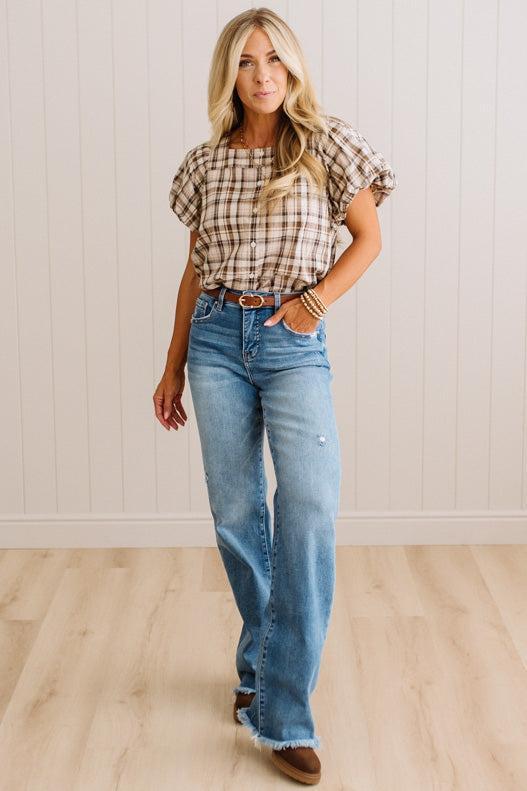 Jenna Button Down Squared Neck Top