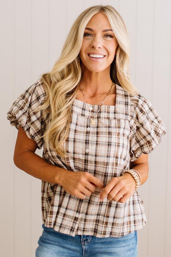 Jenna Button Down Squared Neck Top