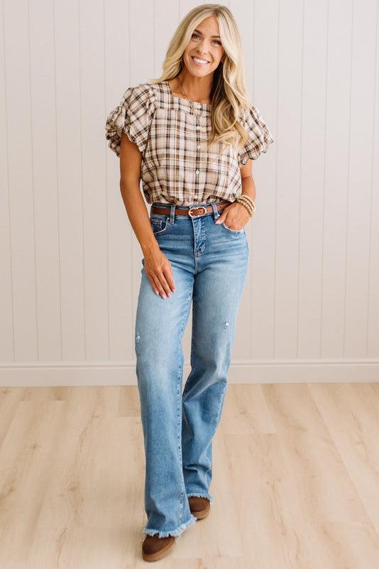 Jenna Button Down Squared Neck Top