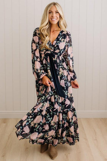 Jessi Floral V-Neck Maxi Dress