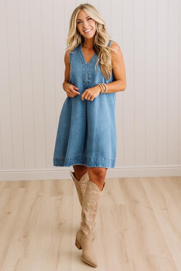 Jetta Denim Shift Dress