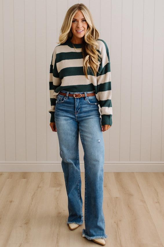 Joey Rugby Stripe Waffle Sweater