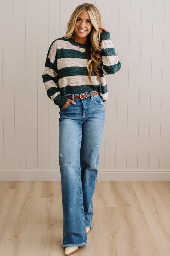 Joey Rugby Stripe Waffle Sweater