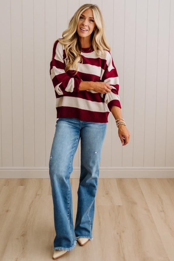 Joey Rugby Stripe Waffle Sweater