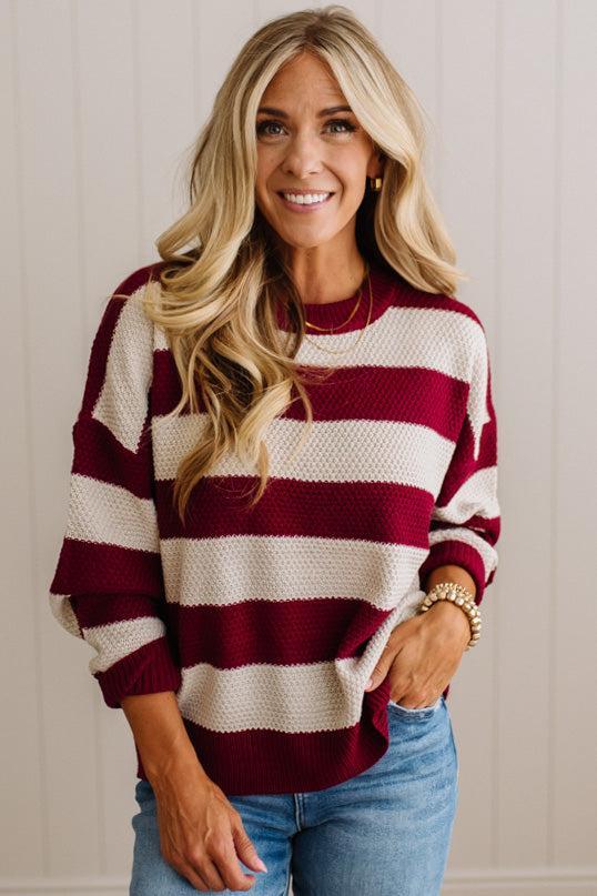 Joey Rugby Stripe Waffle Sweater