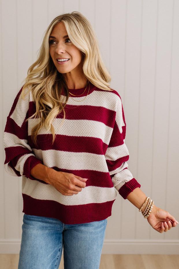 Joey Rugby Stripe Waffle Sweater