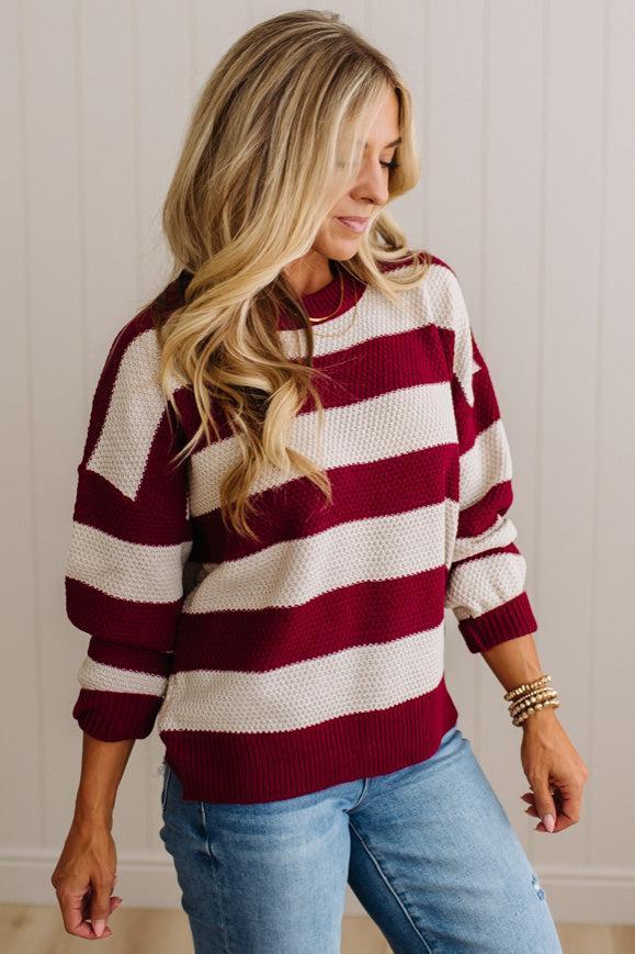 Joey Rugby Stripe Waffle Sweater
