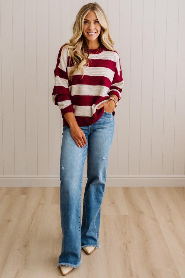 Joey Rugby Stripe Waffle Sweater