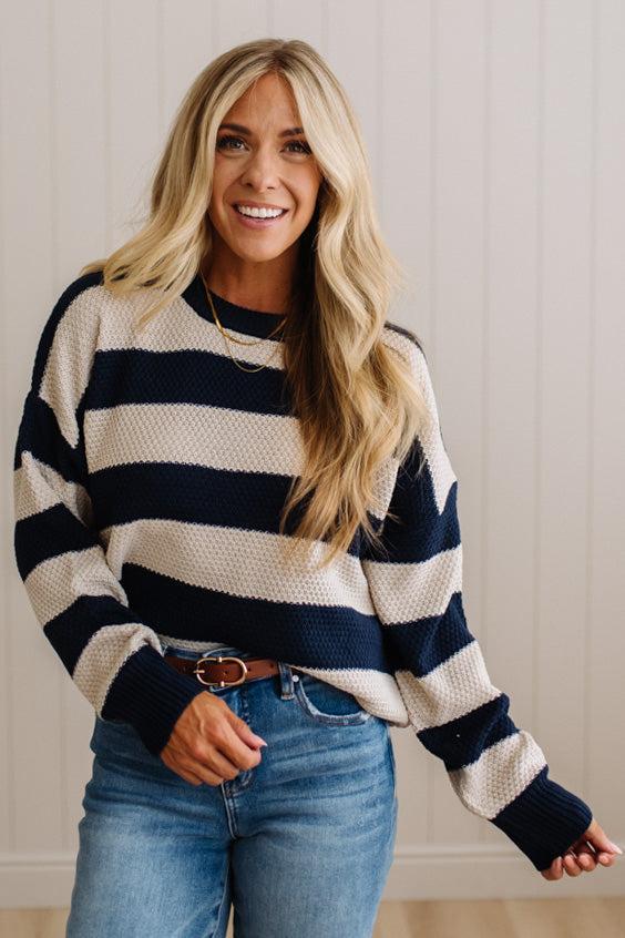 Joey Rugby Stripe Waffle Sweater