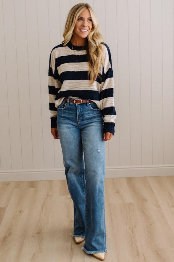 Joey Rugby Stripe Waffle Sweater