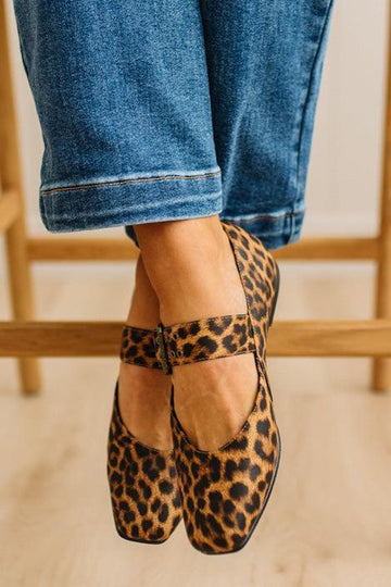 Kailey Squared Toe Mary Janes | Leopard