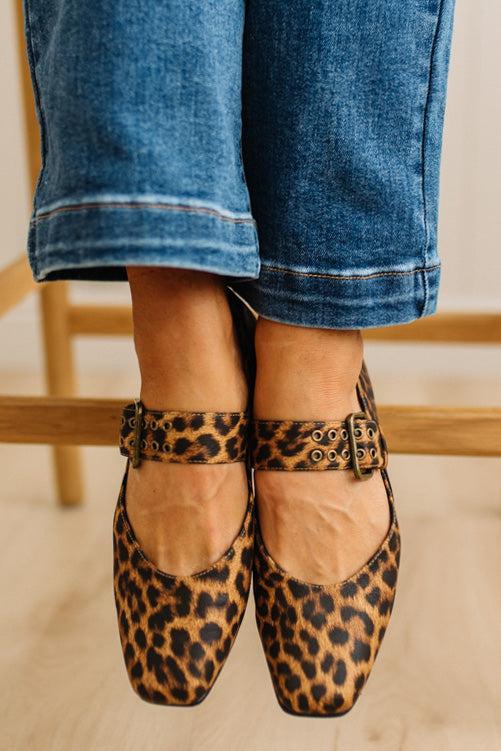Kailey Squared Toe Mary Janes | Leopard
